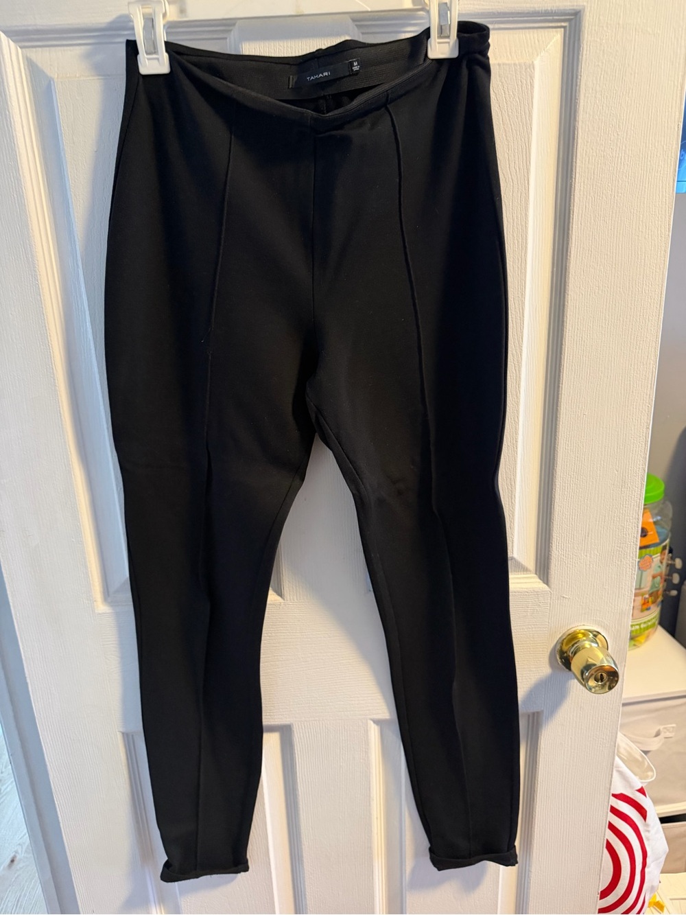 Tahari Black Stretch Tapered Dress Pants